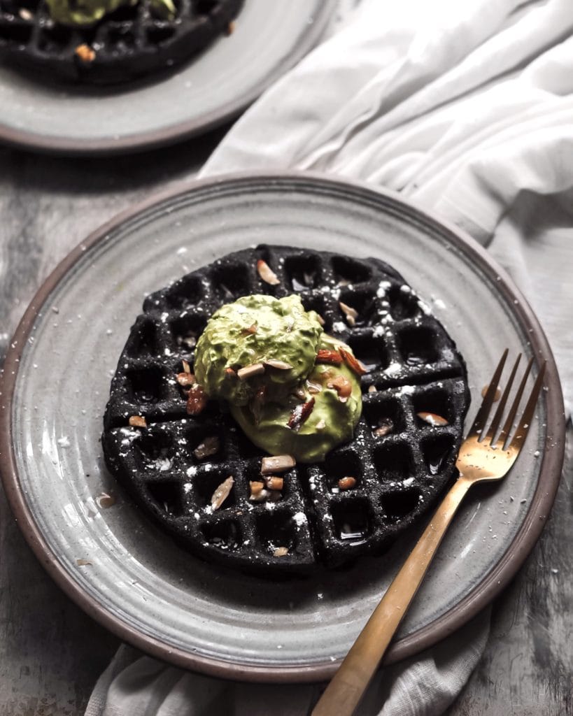 Black Sesame Waffles - The Plant-Based Wok