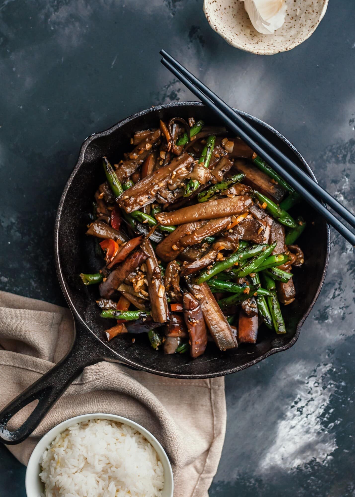 Chinese Stir-Fried Eggplant and Green Beans - The Plant-Based Wok