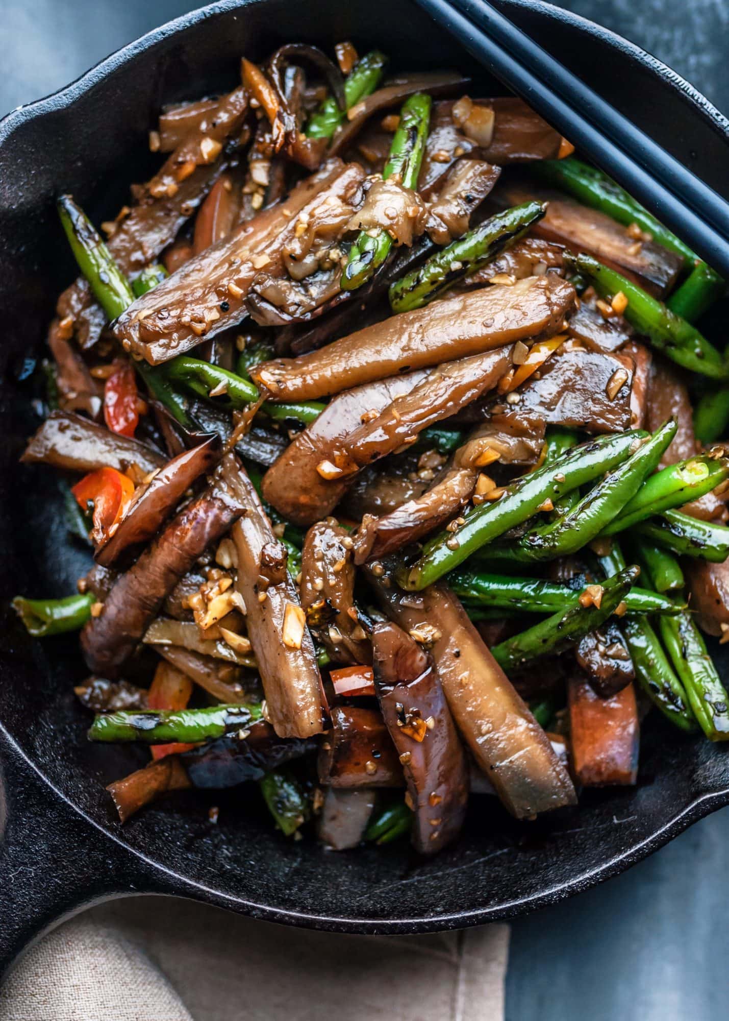 Chinese Stir-Fried Eggplant and Green Beans