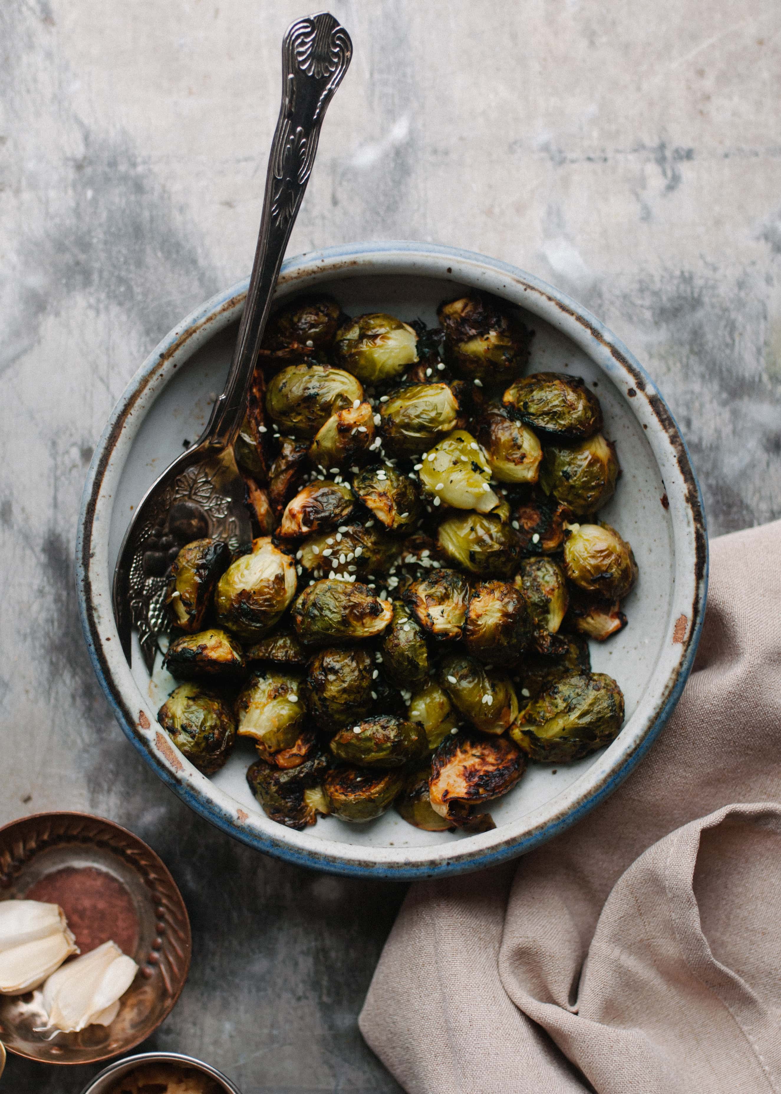 Miso-Roasted Brussels Sprouts - The Plant-Based Wok