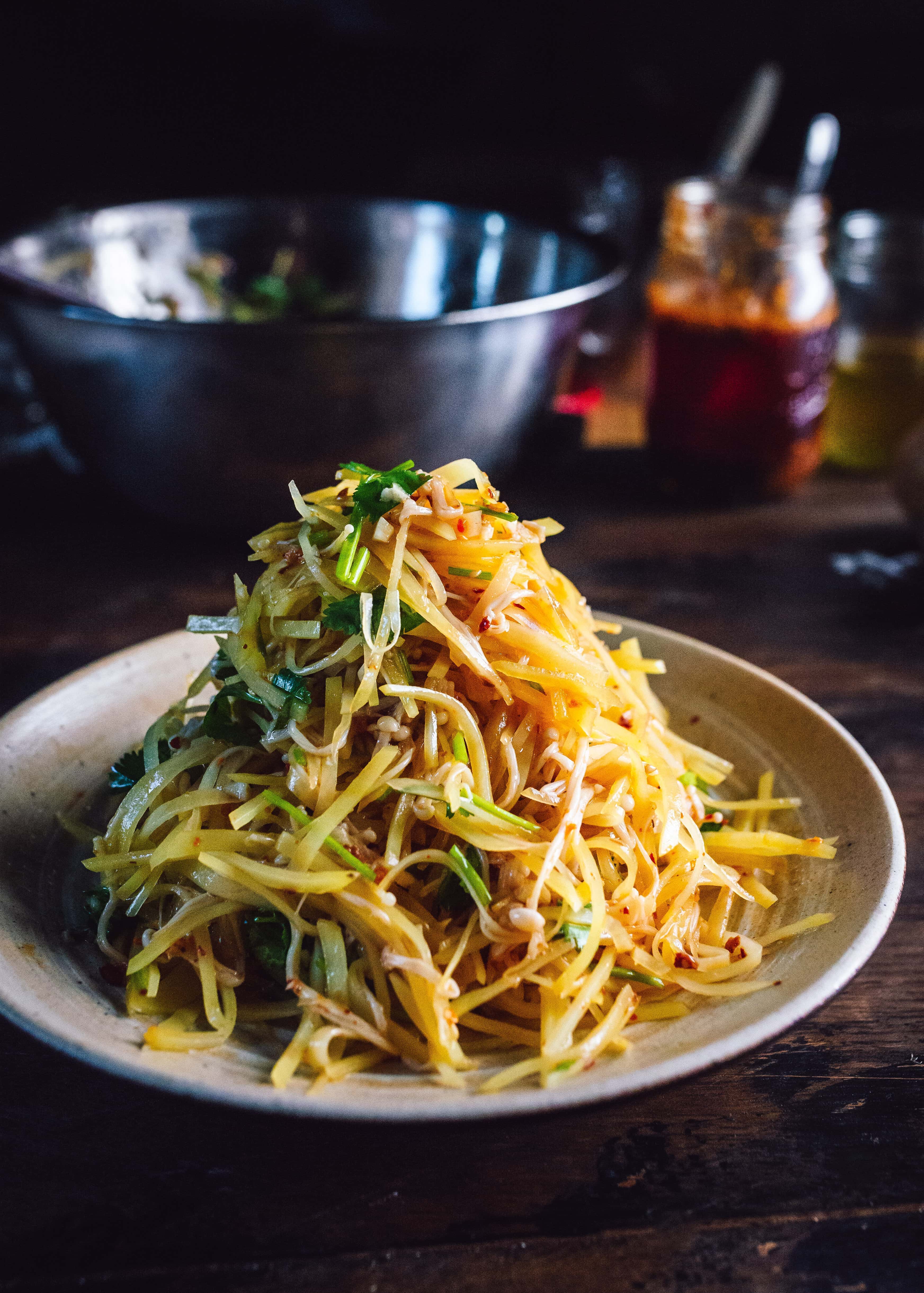 Szechuan Potatoes with Vinegar and Chili